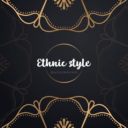 business cards. Vintage decorative elements with mandala.のイラスト素材