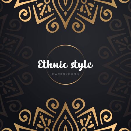 business cards. Vintage decorative elements with mandala.のイラスト素材