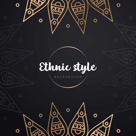 Gold background with mandalaのイラスト素材