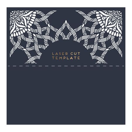 Vector wedding card laser cut template. hand drawのイラスト素材