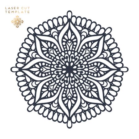 Vector wedding card laser cut template. hand drawのイラスト素材