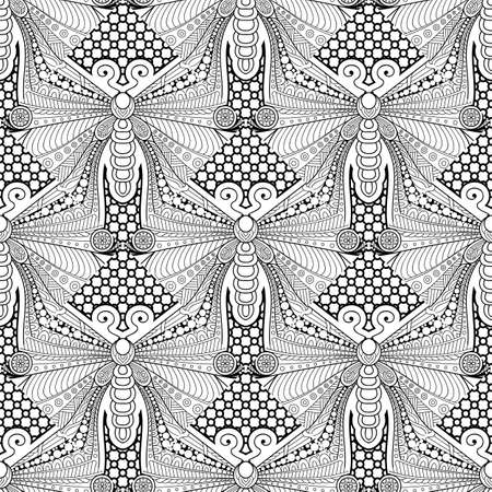 Seamless pattern. Vintage decorative elementsのイラスト素材