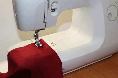 sewing machine at workの写真素材