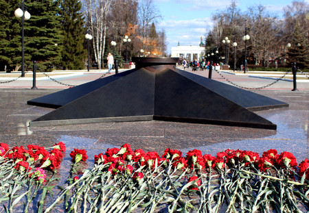 the eternal flame of the memory of those killed in World War IIのeditorial素材