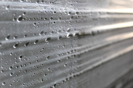 texture of a stretched film with water droplets backgroundの写真素材