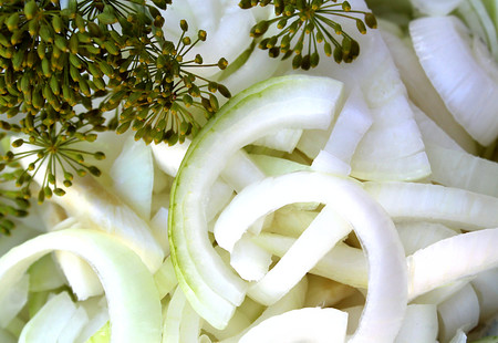 to the onion diced with semicirclesの写真素材