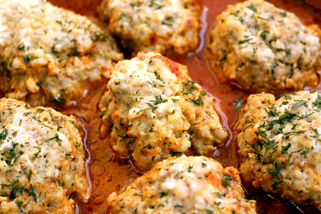 Buttermilk meat balls cooked in tomato sauce
