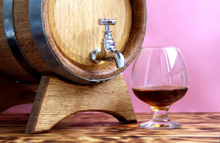 Glass of Brandy Barrelsの写真素材