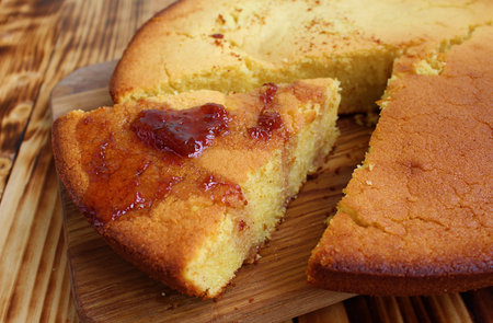 manna tasty cake drenched in strawberry jam