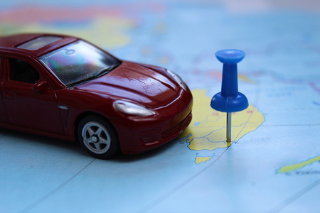 toy car with a mapの写真素材