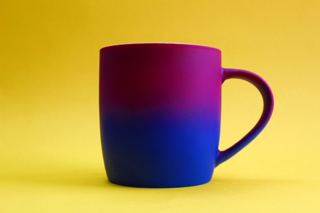 Large unusual mug for hot tea or cocoaの写真素材