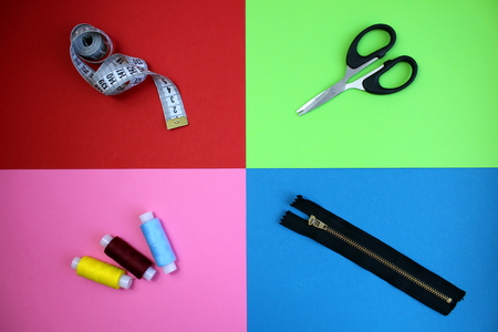 sewing accessories zipper for sewingの写真素材