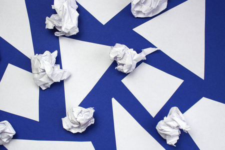 Abstract texture of smooth and crumpled white papersの写真素材