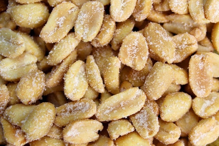 Texture of salted roasted peanuts for zakuksku