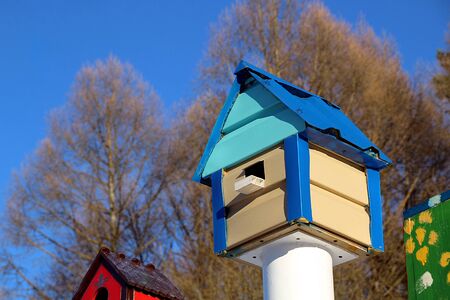 Birdhouse on a sunny spring bright dayの写真素材