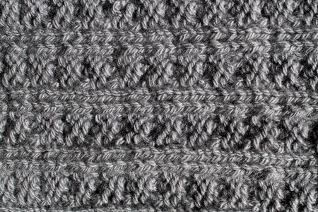 Texture from knitted gray fabric. large drawing