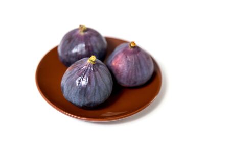Three ripe fruits on a white isolated background.の写真素材