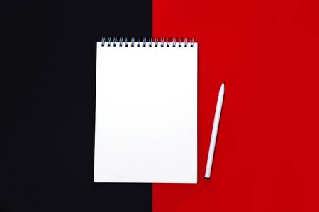 Notebook on the table. Design concept. Isolated.の写真素材