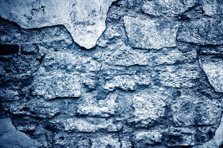The old brick wall is toned in the trend color of the year. Banner for the poster.の写真素材