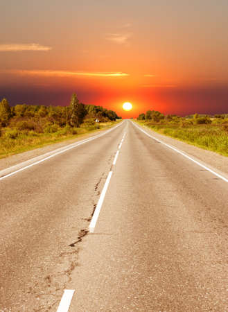 road to sunsetの写真素材