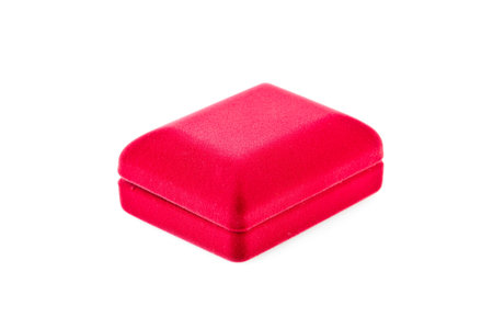 red velvet box (isolated on the white)の写真素材