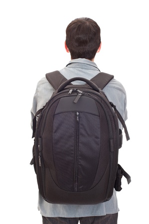 man with a big rucksackの写真素材