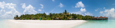 tropical island in the Maldivesの写真素材