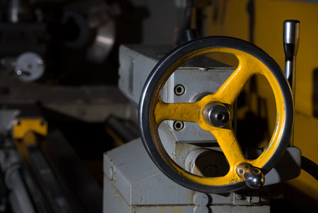 yellow handwheel background.