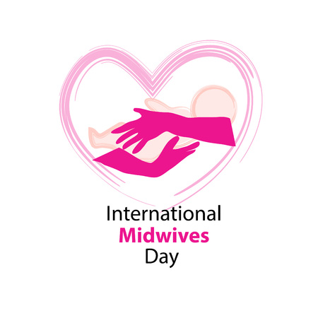 International Midwives Day isolated on plain background.のイラスト素材