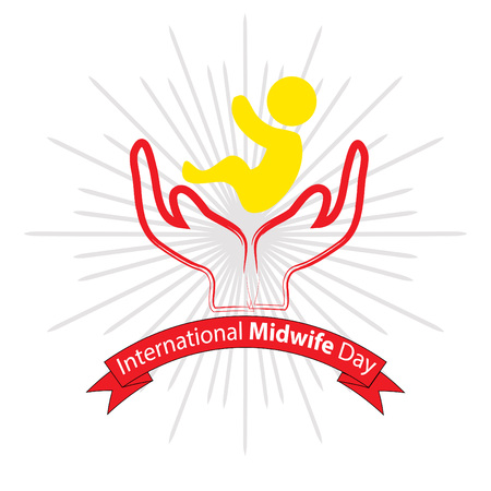 International Midwives Day isolated on plain background.のイラスト素材