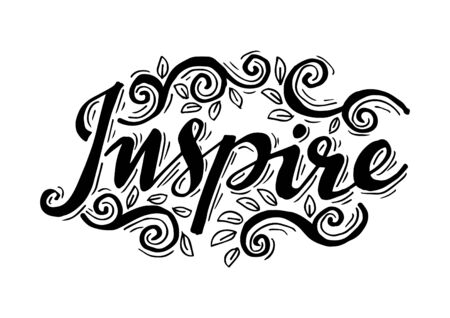 Inspire. Hand lettering calligraphy on whiteのイラスト素材