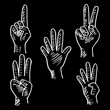 Hand and fingers countのイラスト素材