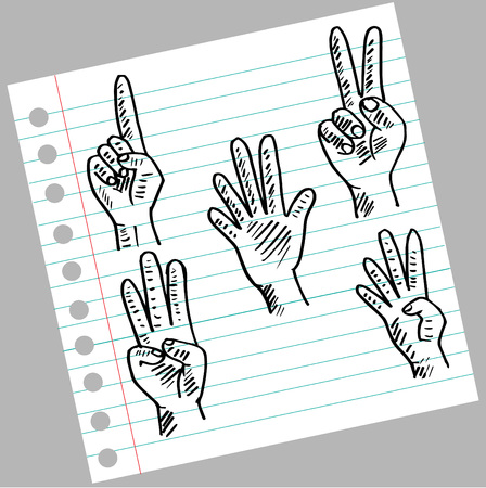 Hand and fingers countのイラスト素材