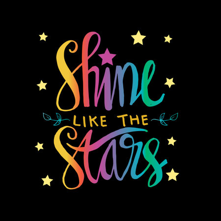 Shine like the stars. Inspirational quote. Vector illustration.のイラスト素材