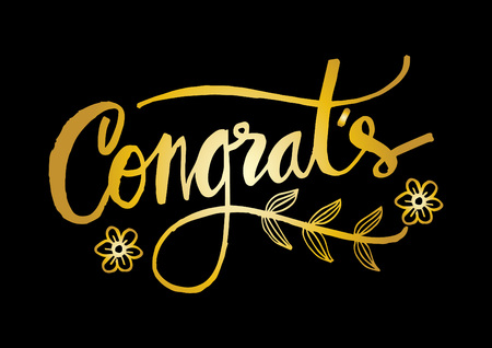 Congratulations card. Hand lettering calligraphy.のイラスト素材