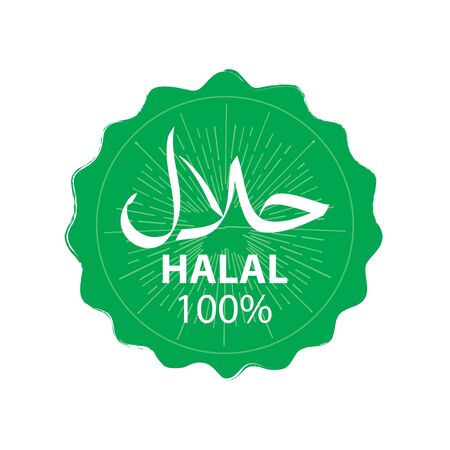 Halal label Vector illustration.のイラスト素材