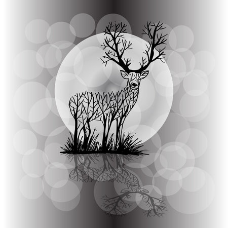 Abstract deer illustrationのイラスト素材