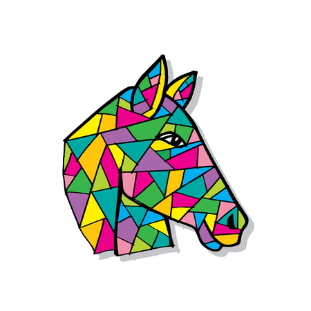 Head Horse geometricのイラスト素材