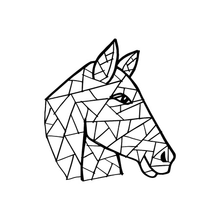 Head Horse geometricのイラスト素材