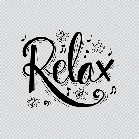 Relax word lettering. Greeting and invitation card or t-shirt print design.のイラスト素材