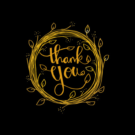 Lettering Thank you. Hand drawing illustrationのイラスト素材