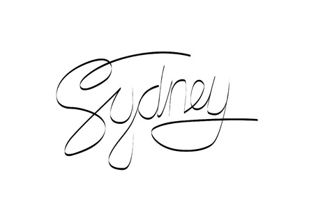 Sydney hand written city name on white background.のイラスト素材