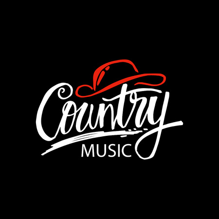 Country music hand lettering calligraphy.のイラスト素材