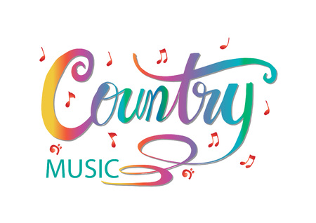 Country music hand lettering calligraphy.のイラスト素材