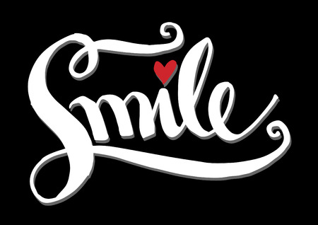 Smile hand letteringのイラスト素材