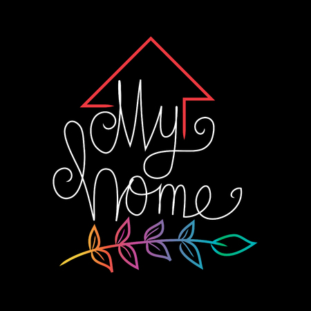 My Home hand lettering typography.のイラスト素材