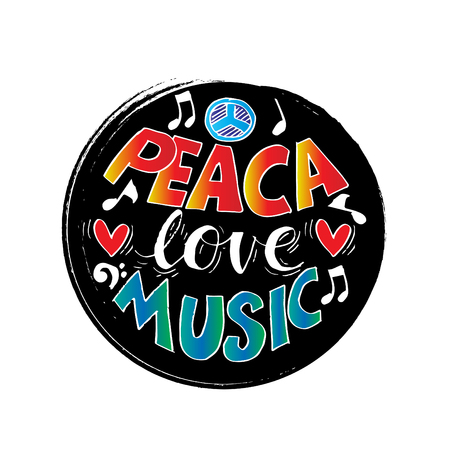 Peace love musicのイラスト素材