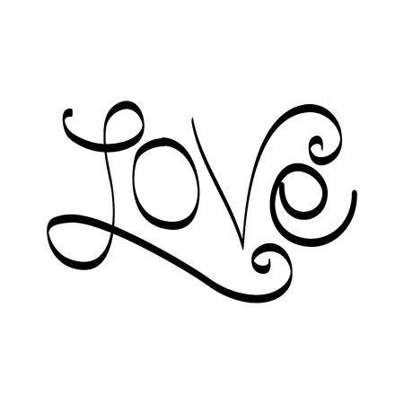 Love hand lettering.のイラスト素材