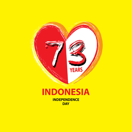 73 Years Indonesian Independence day Concept. 17th August.のイラスト素材