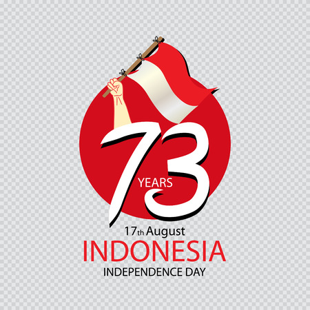 17 August. Indonesia Independence Day greeting card. Vector illustrationのイラスト素材